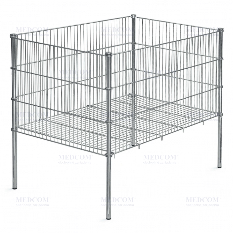 Storage bin for the small article with sliding bottom, wire tray, chromium plated